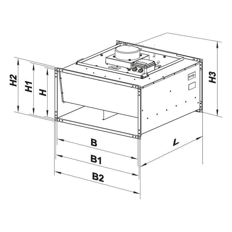 Blauberg Box EC 70x40-1  - Dimensions