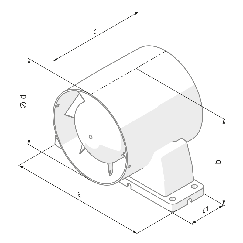 Blauberg Tubo 125 T - Dimensions