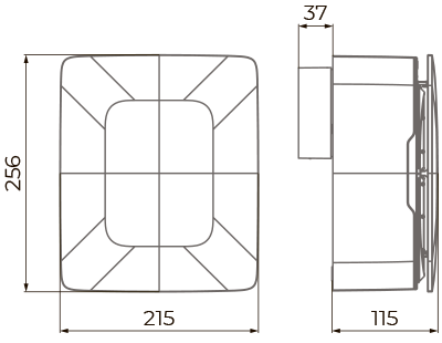 Blauberg Qubit-E 35/60 - Dimensions