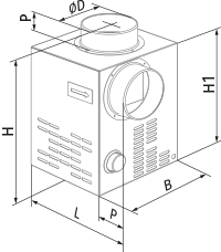 Blauberg Kamin-ER 150 - Dimensions