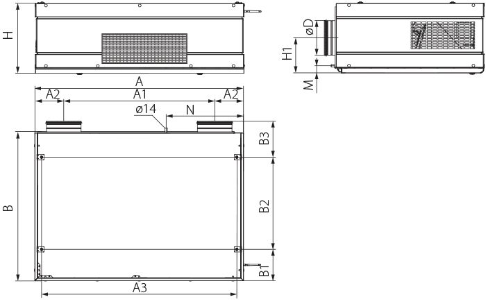 Blauberg CIVIC EC DBE2 300 S21 V.2 - Dimensions