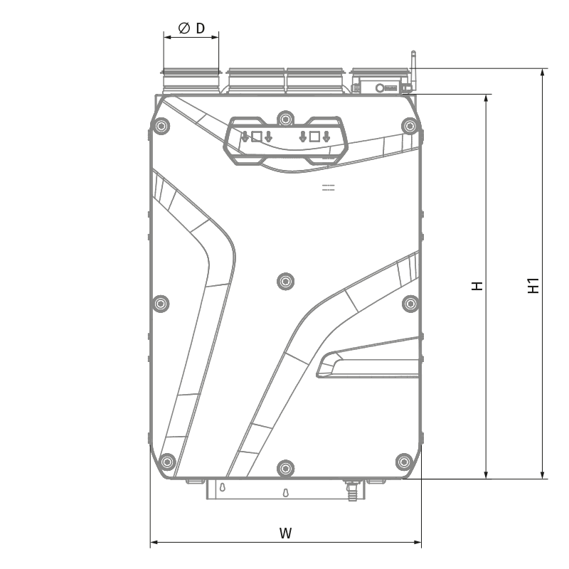 Blauberg Reneo S 270-E R S14 - Dimensions