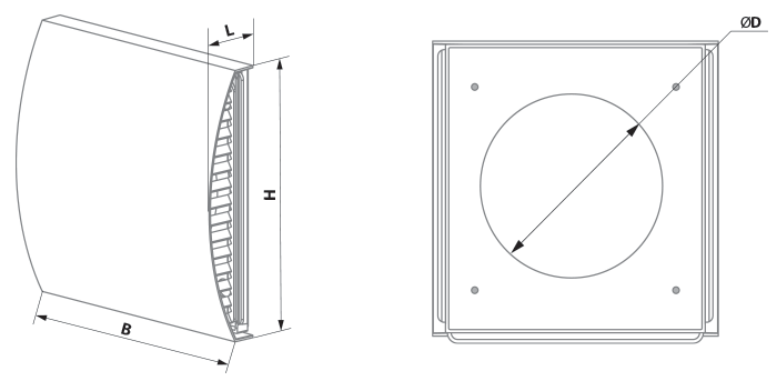 Blauberg AH-10 terracotta 160 - Dimensions