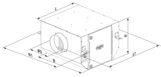 Blauberg Clean Box 150 G4-H13-Carbon UV - Dimensions