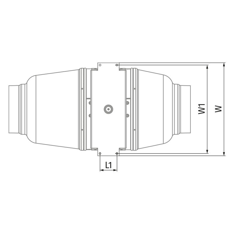 Blauberg Iso-Mix 125 W1 - Dimensions