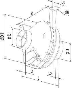 Blauberg Centro EC 250 G1 - Dimensions