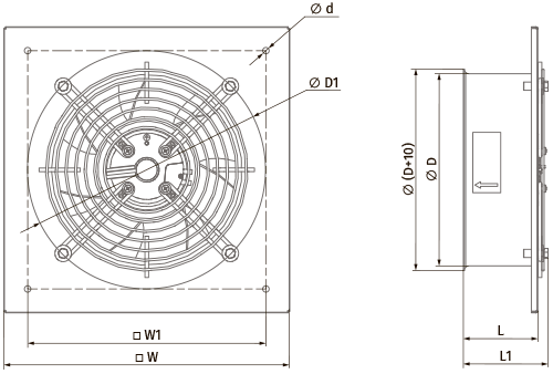 Blauberg Axis-Q EC 400 - Dimensions