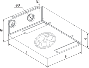 Blauberg KOMFORT EC DB 350 L S14 - Dimensions